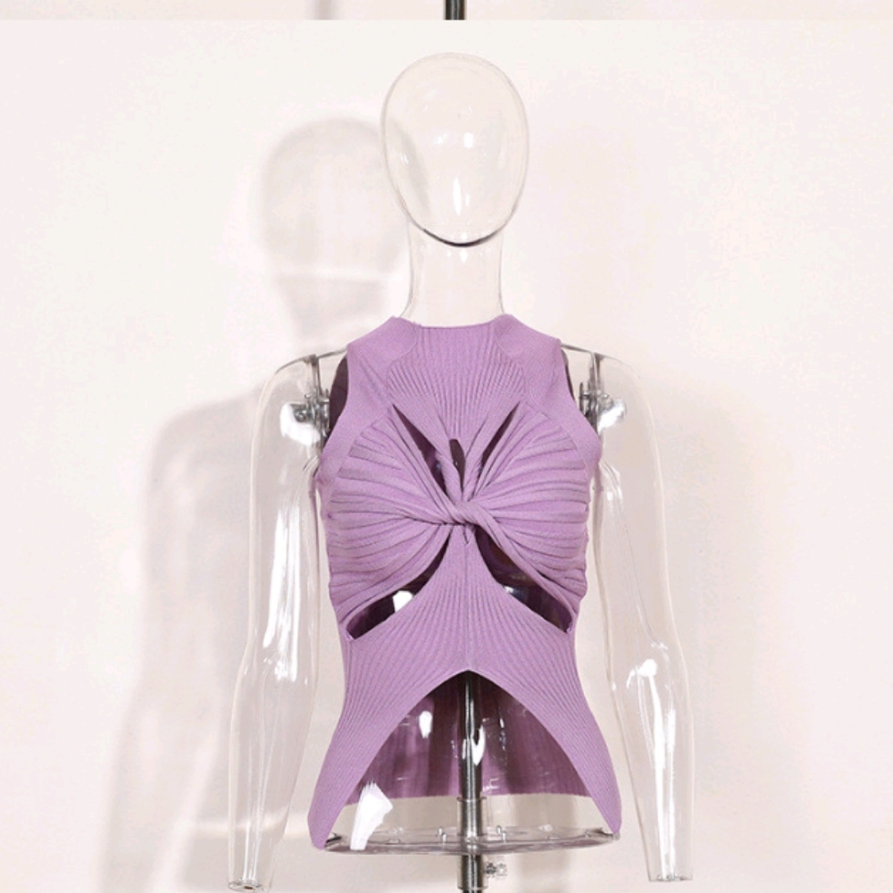 Knitted cut out top